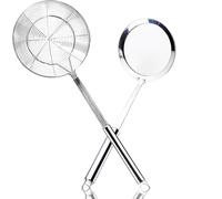 Aieraczy Spider Strainer Skimmer, 2-Piece Skimmer Spoon, Slotted Strainer, Stainless Steel Frying Spoon for Kitchen Cooking, Oil Filter, Pasta, Spaghetti, Noodle, Cooking Utensil