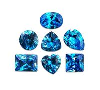 AierCrystal Aquamarine Color Cubic Zirconia Loose Beads Unset for Jewelry Making Simulated Stone Art Craft Kit(Aquamarine Color - 7pcs Set)