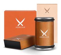 AIERLIAN Knife Sharpener Tool, Rolling Knife Sharpener Kit, Knife Sharpening with Diamonds and Ceramic for Steel of Any Hardness, Kitchen Knife Sharpener with 15 & 20 Degree Magnetic Angle(Brown)