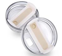 AIERSA 2Pcs Lid Replacement 40 oz for Stanley 40oz Tumbler with Handle, Cup Lids for Stanley Cup Accessories, Cream