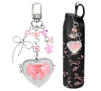 AIERSA Bow Mirror Charms for Owala Accessories, Pink Water Bottle Decorations Accessories Compatible with Owala Freesip 24oz 32oz 40oz