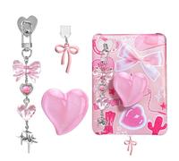 AIERSA Cute Charms Set for Kindle,Including Dust Plug Charm Type C/USB C,Heart Grip Holder,Bling Keychains with Hook for Kindle Accessories,Compatible for Kindle Paperwhite 11th 12th Generation
