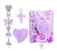 AIERSA Cute Charms Set for Kindle,Including Dust Plug Charm Type C/USB C,Heart Grip Holder,Bling Keychains with Hook for Kindle Accessories,Compatible for Kindle Paperwhite 11th 12th Generation, M