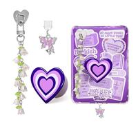 AIERSA Cute Charms Set for Kindle,Including Dust Plug Charm Type C/USB C,Heart Grip Holder,Flower Keychains with Hook for Kindle Accessories,Compatible for Kindle Paperwhite 11th 12th