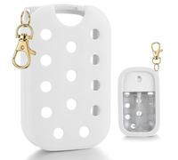 AIERSA Hand Sanitizer Spray Case Compatible with Touchland, EVA Hand Sanitizer Case Holder with Keychain for Touch Land Mist Case 1FL. OZ (Charms not Included) White