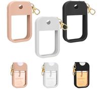 AIERSA Hand Sanitizer Spray Case Compatible with Touchland, Silicone Hand Sanitizer Case Holder with Keychain for Touch Land Mist 1FL. OZ - (White+Black+Blush Beige