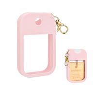 AIERSA Hand Sanitizer Spray Case Compatible with Touchland, Silicone Hand Sanitizer Case Holder with Keychain for Touch Land Mist 1FL. OZ - (Light Pink)