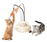 AIERSA Interactive Cat Toys for Indoor Cats, Automatic Enrichment Toy with LED Light and Feather for Cats and Kittens, Moving Self Play Stimulation Toy for Cat Lover Gifts