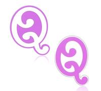 AIERSA Letter Charms for Bogg Bag Accessories A-Z, 2Pcs Purple Initials Charm for Simply Southern Bag Original All Models, Silicone Insert Letterring Attachments for Beach Tote Bags -Q