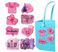 AIERSA Nurse Charms for Bogg Bag, 8PCS Nurse Accessories for Bogg Bags, Insert Decorative Attachments for Simply Southern Beach Totes