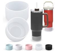 AIERSA Silicone Boot Sleeve for Stanley Quencher 40 oz, 30 oz Tumbler & IceFlow 20oz, 30oz, Protective Water Bottle Bottom Cover, Clear