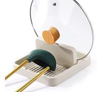 AIERSA Spoon Rest with Lid Holder for Stove Top (1 Pack) Spatula Ladle Pot Lid Utensil Rest for Countertop,Kitchen Gadgets Accessories for Cooking