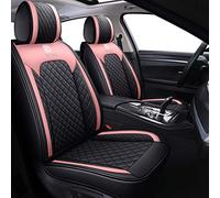 Aierxuan Car Seat Covers for Girls Women Ladies Waterproof Girly Seat Cushion Universal for CRV Acura Hyundai Altima Corolla Wrangler Focus Edge Escape Raider (Full Set, Black-Pink)