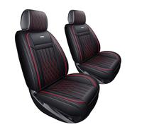 Aierxuan Customized for Chevrolet Chevy Silverado GMC Sierra Car Seat Covers Front Pair with Waterproof Faux Leather 2007-20211500/2500/3500HD Crew,Double,Extended Cab Pickup Truck (Black and Red)