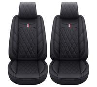 Aierxuan Front Captain Seat Covers Waterproof Leather Universal Compatible with Honda Civic CRV Toyota 4Runner Corolla Pilot Rogue Murano Pathfinder Armada Forte Cherokee (2 PCS Front, Black)