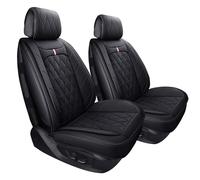 Aierxuan Front Captain Seat Covers Waterproof Leather Universal Compatible with Honda Civic CRV Toyota 4Runner Corolla Pilot Rogue Murano Pathfinder Armada Forte Cherokee (2 PCS Front, Black)