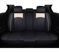 Aierxuan Leather Universal Car Seat Covers Split Bench 40/60 for Honda Acura Chevy Nissan Lexus Toyota Kia Ford Buick Volvo VW Audi Benz Hyundai Infiniti (Rear Seat/Black-Beige)