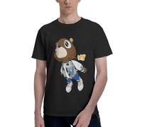 AIESANY Men's Kanye Rapper Music Cotton Shirts Graphic Crew Neck Summer T-Shirt Performance Short Sleeve Tee for Everyday Wear Black L