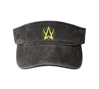 AIESANY Unisex Alan DJ Baseball Cap Music Visor Adjustable Vintage Washed Denim Visors Empty Top Baseball Cap for Women Men