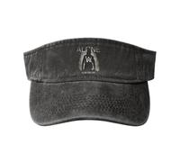 AIESANY Unisex Alan DJ Baseball Cap Music Visor Adjustable Vintage Washed Denim Visors Empty Top Baseball Cap for Women Men