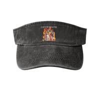 AIESANY Unisex Earth Pop Wind Band Fire Visor Adjustable Vintage Washed Denim Visors Empty Top Baseball Cap for Women Men