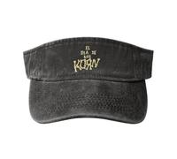 AIESANY Unisex Metal Band Music Visor Adjustable Vintage Washed Denim Visors Empty Top Baseball Cap for Women Men