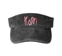 AIESANY Unisex Metal Band Music Visor Adjustable Vintage Washed Denim Visors Empty Top Baseball Cap for Women Men