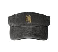 AIESANY Unisex Metal Band Music Visor Adjustable Vintage Washed Denim Visors Empty Top Baseball Cap for Women Men