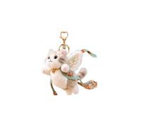 AIETUE Cat Keychain For Women, Mini Plush Doll Cute Flying Nine Colored Deer Dunhuang Wing Gift Accessories, Flying Cat, XL