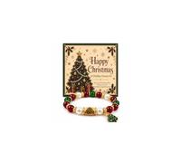 AIETUE Christmas Bracelet For Women, Red Green Beaded Stretch Greeting Card Santa Claus Reindeer Stocking Tree Jewelry Gift, XL, Enamel, no gemstone