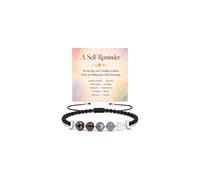 AIETUE Moon Phases Crystal Bracelet For Women, Adjustable Natural Stone Beaded Self Reminder Card Spiritual Meditation Jewelry Gift, XL, Stone, no gemstone
