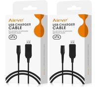 AIEVE Charger for Philips One Blade QP2520, 4.3V USB Charging Cable A00390 Replacement Charger Cord for Philips Norelco One Blade QP2520, QP2620 (Pack of 2)