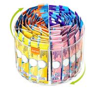 AIEVE Drink Packet Organizer, Lazy Susan 360° Turntable Organizer for Drink Mix Hydration Packets, Water Flavor Acrylic Container Tea Bag Holder for Kitchen Storage Organization