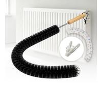 Aieve Radiator Cleaner Brush, 80CM Radiator Brush, Flexible Long Cleaning Duster with Wood Handle for Heater & Dryer Lint & Washing Machine(with Dust Catcher Cloth)
