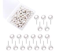 AIEX 100 Pieces Pearl Push Pins Plastic Round Head Thumb Tacks Map Push Pins for Map Bulletin Board Cork Board and Fabric Marking