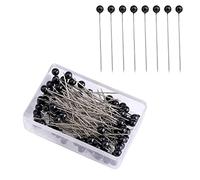 AIEX 100 Pieces Sewing Pins 4 cm, Plastic Ball Head, Straight Stitching Pins for Dressmakers Jewellery Decoration, Art Crafts and Sewing Projects (Black)