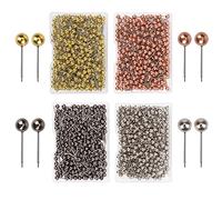 AIEX 1000 Pieces Map Tacks Color Metal Push Pins for World Map, Novelty Pastel Cork Board, Fabric Marking, 1/8 inch Metallic Round Head with Stainless Steel Point (Gold,Rose Gold,Black,Silver)