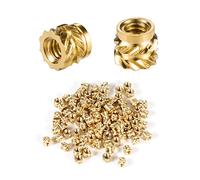 AIEX 100pcs 3D Printing Brass Nuts, M2 Threaded Insert, Knurled Brass Nuts, Female Thread Knurled Heat Embedment Nut for 3D Printing Parts Loptop Automotive Plastic Shell (M2x3x3.5mm)