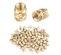 AIEX 100pcs 3D Printing Brass Nuts, M3 Threaded Insert Knurled Brass Nuts Female Thread Knurled Heat Embedment Nut for 3D Printing Parts Loptop Automotive Plastic Shell