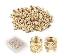AIEX 100pcs 3D Printing Brass Nuts, M3x4x5mm M3 Threaded Insert Knurled Brass Nuts Female Thread Knurled Heat Embedment Nut for 3D Printing Parts Loptop Automotive Plastic Shell