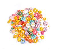 AIEX 100pcs Flower Resin Charms, Flower Daisy Slime Charms Flatback Flower Cabochons Daisy Beads for DIY Scrapbooking Jewelry Making Craft Decorations (Mixed Colors)
