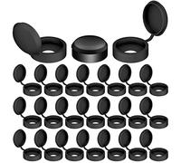 AIEX 100pcs Plastic Hinged Screw Cover Caps - Black Folding Caps for Covering Screw Heads and Protection (S)