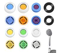 AIEX 12 Pcs Water Flow Restrictor, Multiple Specification Shower Flow Reducer Limiter Regulator, 1.2/1.5/1.8/2.0/2.2/2.5 GPM Flow Restrictor for Shower Head Fixed Water Saving (15mm/16mm in Diameter)