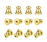 AIEX 12pcs Gold Earring Backs, Locking Bullet Earring Backings for Studs Women Hypoallergenic Earring Stoppers Jewelry Accessories for Valentine's Day Birthday, Party for Women Men Girls