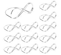AIEX 12pcs Place Card Holder, 2.6inch Table Number Holders Metal Table Card Holders Place Card Stands for Weddings Note Birthday Party Buffet (Silver)