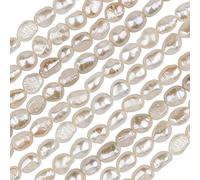 AIEX 2 Strings About 100 PCS 14.2-15.7inch Natural Pearls Beads, Artificial Freshwater Cultured Pearl Beads Bulk White Spacer Pearl Bead for DIY Craft Bracelet Earring Jewelry Making