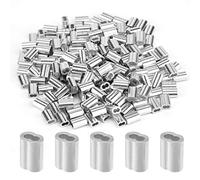AIEX 200Pcs Aluminum Crimping Loop Sleeve Wire Rope Sleeves Ferrule Crimping Loop Sleeve for 1/16Inch Diameter Wire Rope and Cable (1/16 Inch)