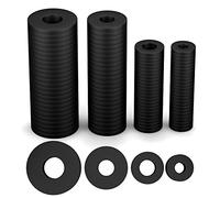 AIEX 200pcs Rubber Washer Kit, Flat SBR Material, 1.5-2mm Thickness, 10-20mm Outer Diameter, for Faucets Repair & Household Appliances (Black)