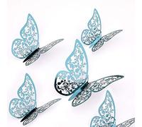 AIEX 24 x 3D Butterfly Ornaments with 3 Different Sizes (Indigo)