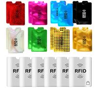 AIEX 24pcs RFID Blocking Sleeves, 18pcs Credit Card Protector and 6pcs Passport Sleeve for Cards Passport Identity Theft Protection (Mixed Color)